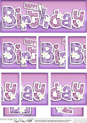 Dl Happy Birthday Floral Felties Side Stacker Topper