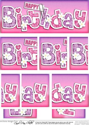 Dl Happy Birthday Floral Felties Side Stacker Topper