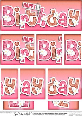 Dl Happy Birthday Floral Felties Side Stacker Topper