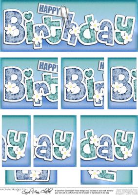 Dl Happy Birthday Floral Felties Side Stacker Topper