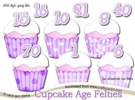 Pretty Coordinating Cupcake Age Felties Digital Embellishmen