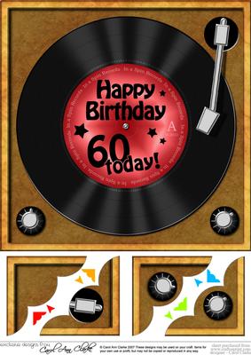 8 x 8 60th Birthday Record Scalloped Corner Topper