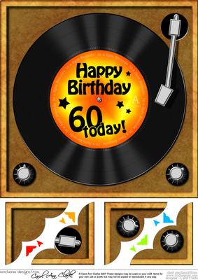 8 x 8 60th Birthday Record Scalloped Corner Topper