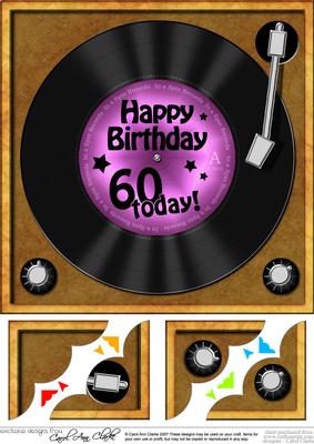 8 x 8 60th Birthday Record Scalloped Corner Topper