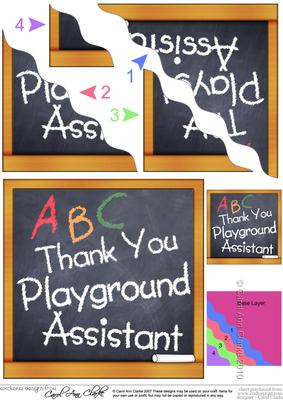 Thank You Playground Assistant Blackboard Wavy Corner Side S