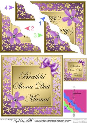Floral Elegance Irish Gaelic Birthday Mummy Mommy