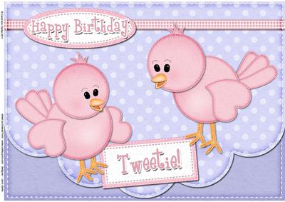 A4 Little Birdie Felties Card Topper