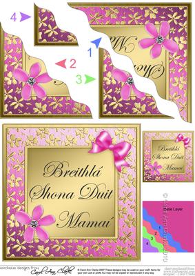 Floral Elegance Irish Gaelic Birthday Mummy Mommy
