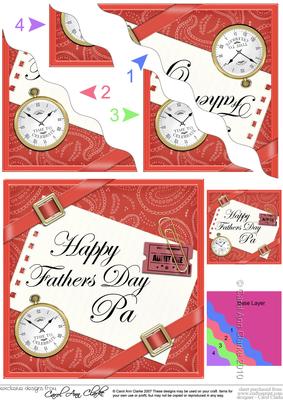 Happy Fathers Day Pa Wavy Corner