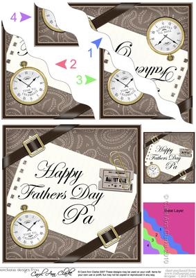 Happy Fathers Day Pa Wavy Corner