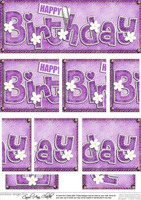 Dl Happy Birthday Denim N Daisies Felties Side Stacker Toppe