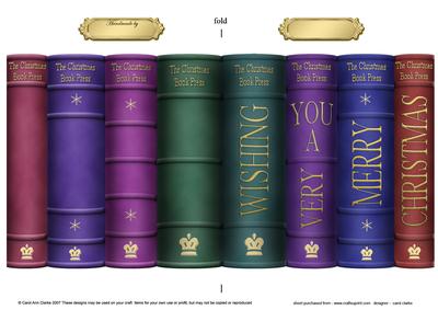 Merry Christmas Books Shaped Card