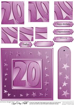 20th Bright Metallic Age Quick Card with Twisted Pyramage