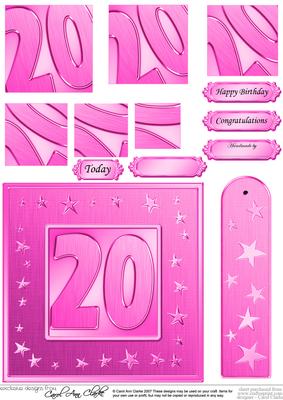 20th Bright Metallic Age Quick Card with Twisted Pyramage