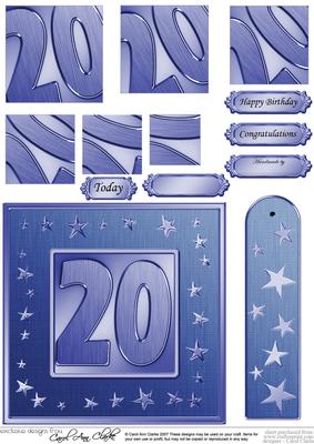 20th Bright Metallic Age Quick Card with Twisted Pyramage