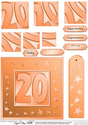 20th Bright Metallic Age Quick Card with Twisted Pyramage