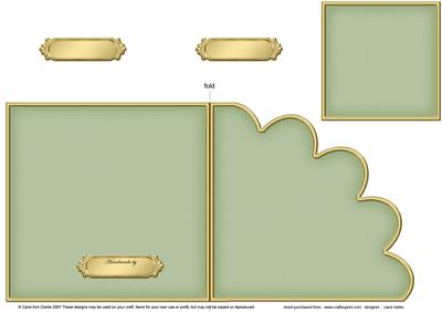 Cut and Fold Shell Corner Card Plain Card Base