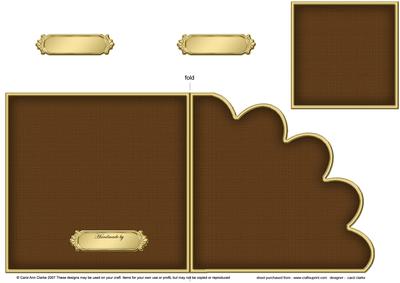 Cut and Fold Shell Corner Card Plain Card Base