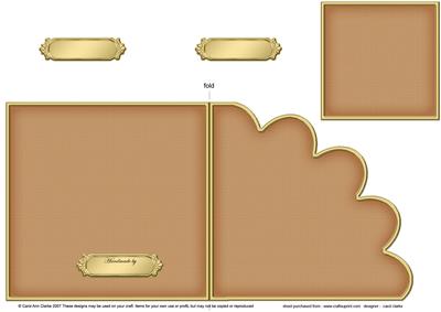 Cut and Fold Shell Corner Card Plain Card Base
