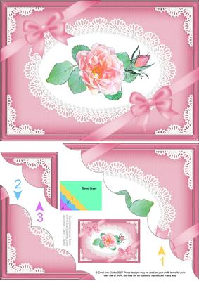 A5 Rose and Lace Scallop Corner Side Stacker