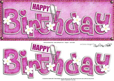 Large Dl Happy Birthday Denim N Daisies Quick Card 3D Decoup