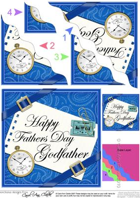 Happy Fathers Day Godfather Wavy Corner
