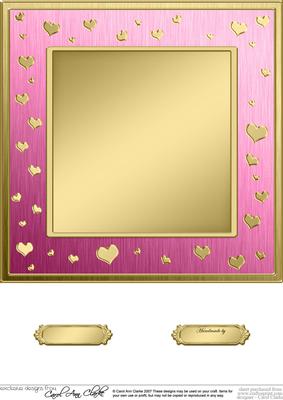 8 x 8 Metallic Romantic Hearts Plain Card Base