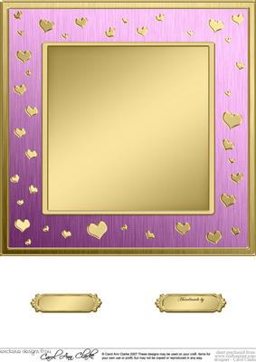 8 x 8 Metallic Romantic Hearts Plain Card Base