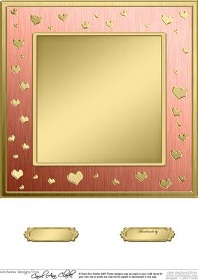 8 x 8 Metallic Romantic Hearts Plain Card Base