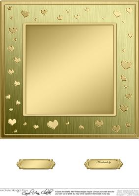 8 x 8 Metallic Romantic Hearts Plain Card Base