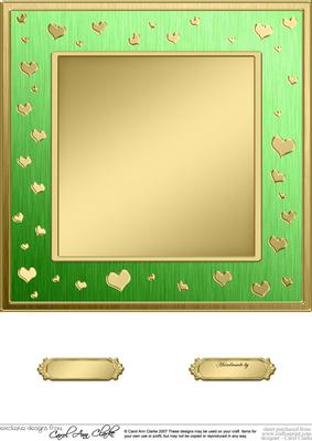 8 x 8 Metallic Romantic Hearts Plain Card Base