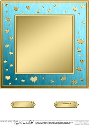 8 x 8 Metallic Romantic Hearts Plain Card Base