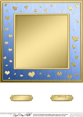 8 x 8 Metallic Romantic Hearts Plain Card Base