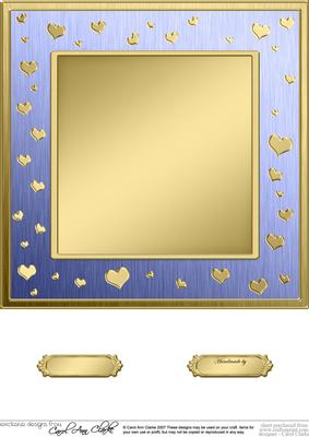 8 x 8 Metallic Romantic Hearts Plain Card Base