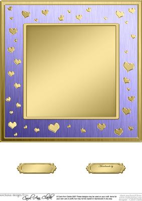 8 x 8 Metallic Romantic Hearts Plain Card Base
