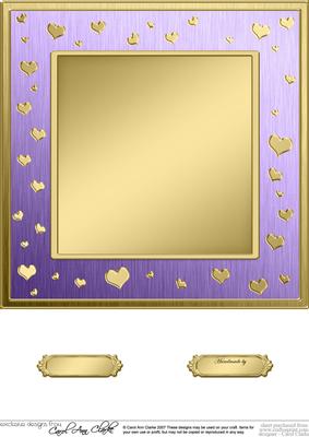 8 x 8 Metallic Romantic Hearts Plain Card Base