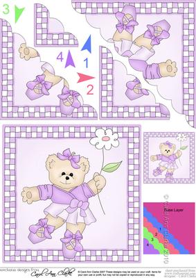 Ballerina Teddy Scallop Corner Side Stacker Topper
