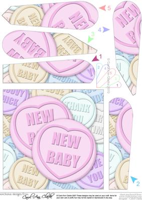 New Baby Sweet Heart Fan Pyramage Topper