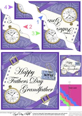 Happy Fathers Day Grandfather Wavy Corner