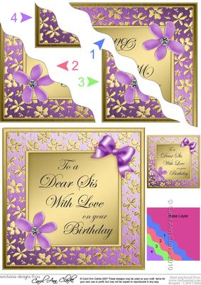 Floral Elegance Birthday Sis Wavy Corner Stacker