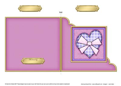 Funky Hearts Cut and Fold Corner Card