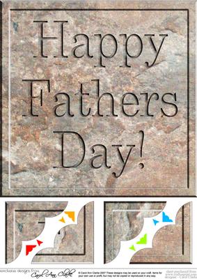 8 x 8 Fathers Day Set in Stone Scalloped Corner Topper