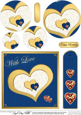 Elegant Hearts Quick Card with Circle Pyramage