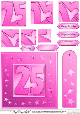 25th Bright Metallic Age Quick Card with Twisted Pyramage