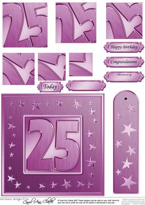 25th Bright Metallic Age Quick Card with Twisted Pyramage