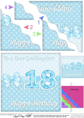 18th Birthday Goddaughter Felties Wavy Corner Side Stacker