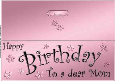 Large Dl Birthday Mom Quick Cut and Fold Card