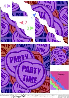 Party Time Sweet Heart Wavy Corner Side Stacker Topper