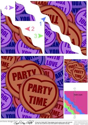 Party Time Sweet Heart Wavy Corner Side Stacker Topper