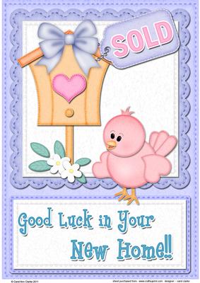 A4 Little Birdie Felties New Home Card Topper
